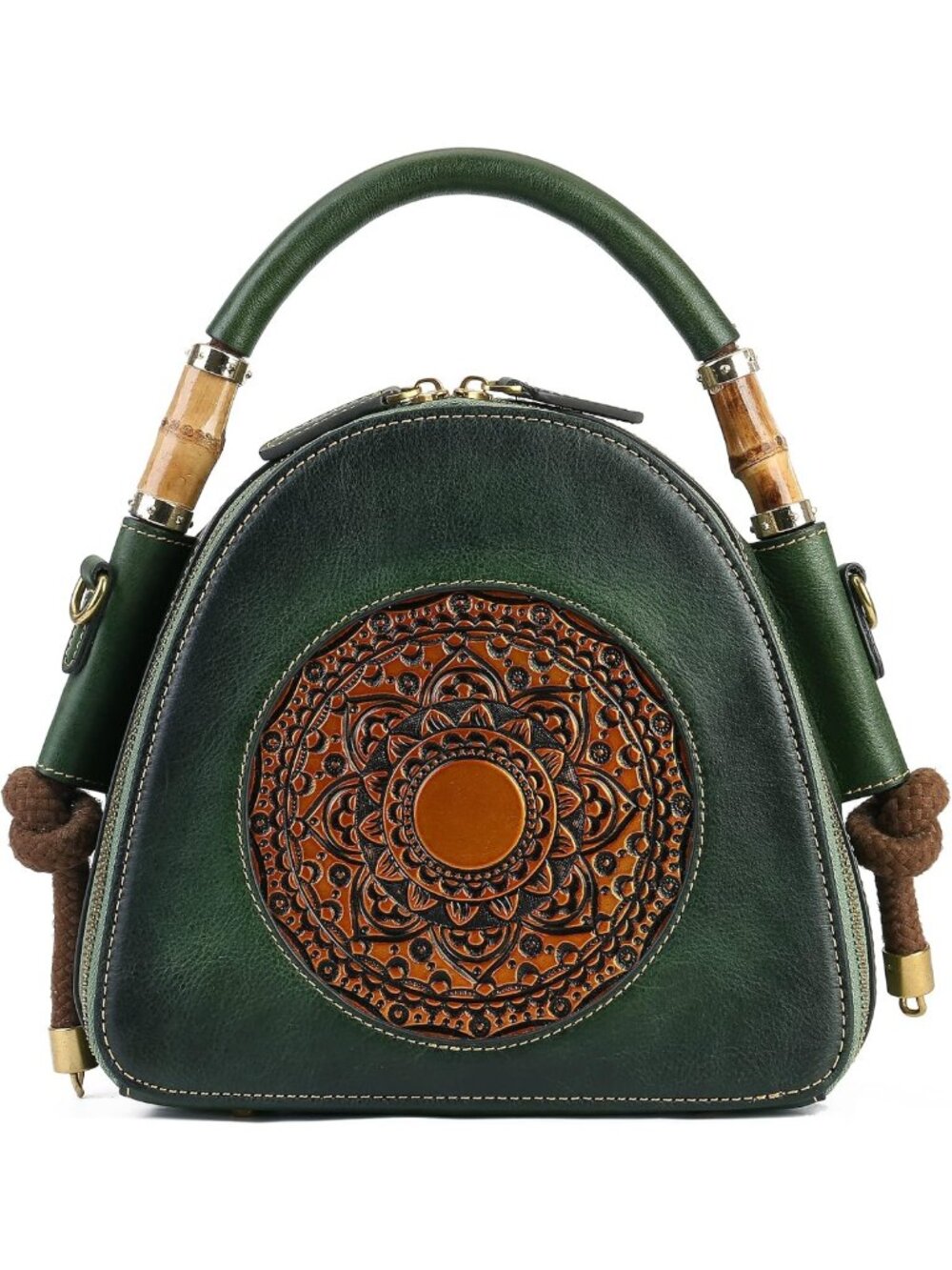Stylish Genuine Leather Satchel Handbag for Women - Retro Pocketbook Organizer